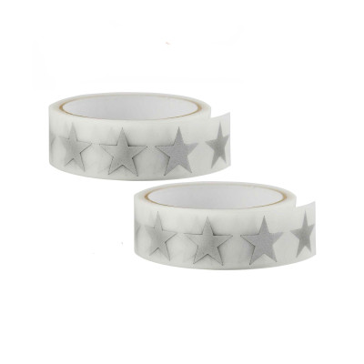 Светоойтражающая термонаклейка Звезда для одежды, рюкзаков, колясок, 2 ленты по 1 метру