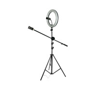 Кольцевая лампа JBH-4826 со штативом, журавлем, двумя держателями телефона, шарниром, диаметр 26 см