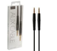 AUX кабель mini jack 3.5 mm (M) — mini jack 3.5 mm (M), 1.2м, черный