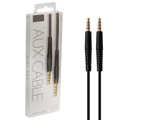 AUX кабель mini jack 3.5 mm (M) — mini jack 3.5 mm (M), 1.2м, черный