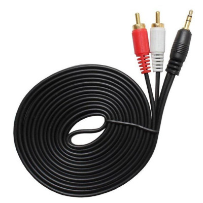 Кабель AUX Nocab mini Jack 3.5mm (m)  - 2 RCA (m) золоченый 3м