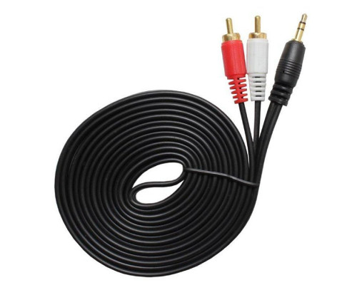 Кабель AUX Nocab mini Jack 3.5mm (m)  - 2 RCA (m) золоченый 3м