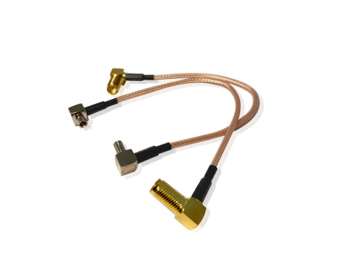 Комплект пигтейл-переходников TS9 - SMA female угловой, кабельная сборка, 2 шт, 15 см