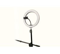 Напольная стойка штатив JBH-G112 с кольцевой RGB лампой 30 см, крючком для противовеса и держателем телефона для горизонтальной съемки