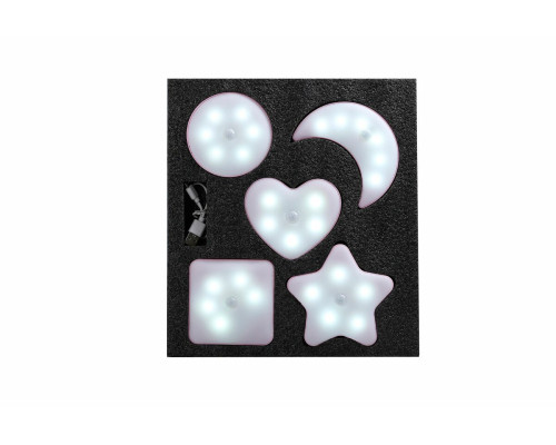 Светодиодные светильники с датчиком движения на аккумуляторе розовые, 5 шт.