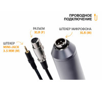 Кабель XLR-Jack 3.5 для микрофона, 10 м