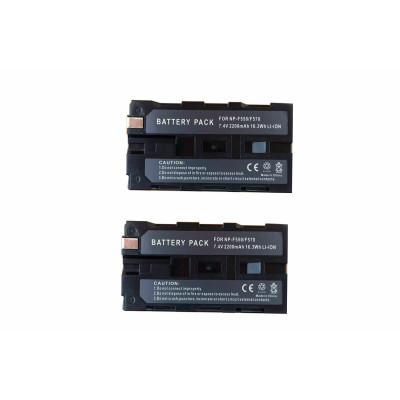 Аккумуляторы LI-ION серии NP-F550/F570 для видеокамеры Sony и светодиодной панели 7.4 В 2200 мАч, комплект 2 шт.