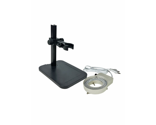 Штатив кронштейн и кольцевая LED лампа, DC24V, 4.5W, 56 диодов, для цифровых микроскопов