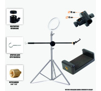 Наклонная стойка PRO-63-15TK с крючком для противовеса с держателем для телефона на шарнире для горизонтальной съемки на штатив 15 мм