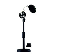 Пластиковый держатель паук диаметром 2-4 см с поп-фильтром 10 см на настольной стойке с резьбой 3/8