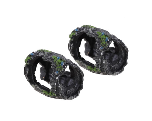 Декорация для аквариума бочка, грот для рыб и рептилий, 2 шт