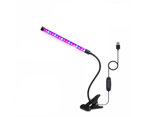Фитолампа светодиодная для растений с регулируемым зажимом, 1 панель