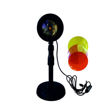 Настольная светодиодная лампа-проектор радуга, со сменными светофильтрами