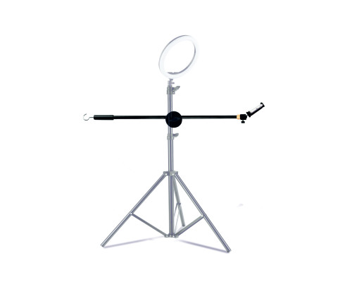 Наклонная стойка PRO-63-19TK с крючком для противовеса с держателем для телефона на шарнире для горизонтальной съемки на штатив 19 мм