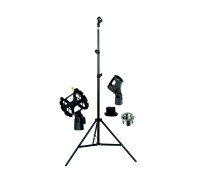 Напольная стойка JBH-G122 с пластиковым держателем паук диаметром до 4 см и держателем бочонок для микрофона