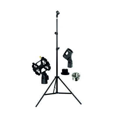 Напольная стойка JBH-G122 с пластиковым держателем паук диаметром до 4 см и держателем бочонок для микрофона