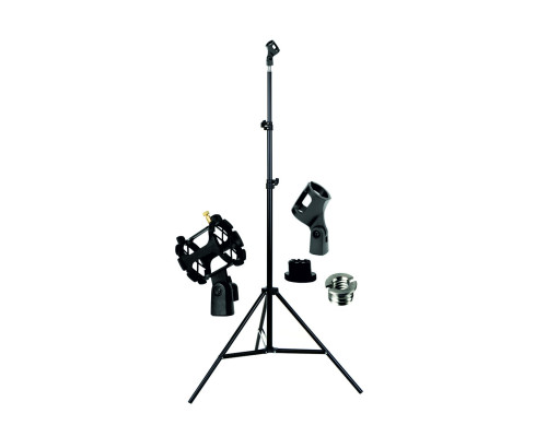 Напольная стойка JBH-G122 с пластиковым держателем паук диаметром до 4 см и держателем бочонок для микрофона