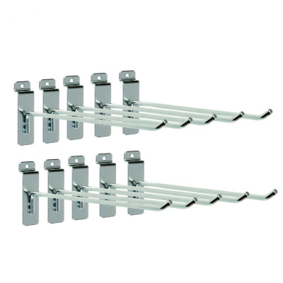 Крючок для панели металлический 30 см, диаметр 4 мм, хром (10 шт)