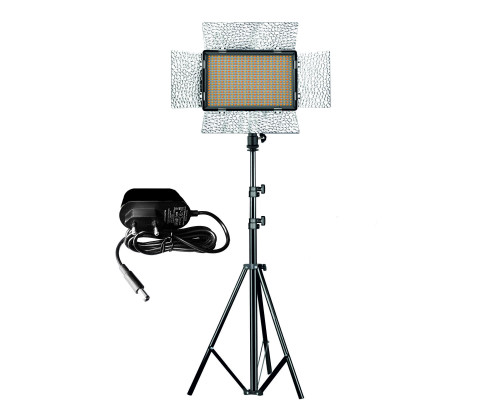 Светодиодная панель осветитель DC-520J со шторками и шаровым креплением на штативе JBH