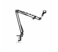 Пантограф NBS-N1 на усиленной струбцине с держателем для микрофона "бочонок" и держателем для наушников