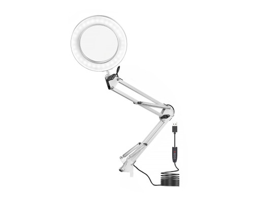  Лампа лупа светодиодная LN-22W1 белая на пантографе без струбцины