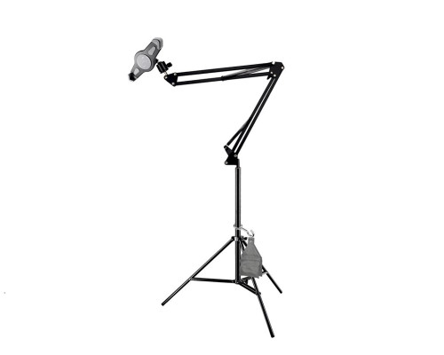 Напольная стойка пантограф JBST-8355K с крючком для противовеса с держателем для планшета шириной до 29 см 