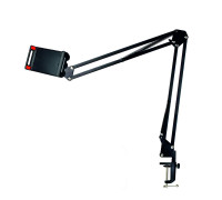 Настольная стойка пантограф NBS-P182 с усиленной струбциной для телефона и планшета шириной до 18 см