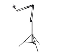 Напольная стойка пантограф JBNB-8359 с держателем на шарнире для телефона шириной 5,5-9 см и планшетов шириной 11-18 см