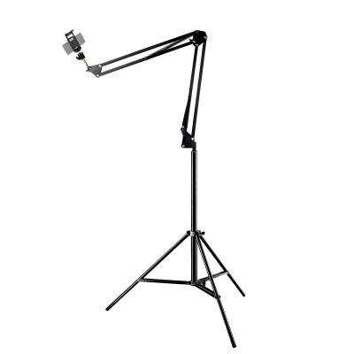 Напольная стойка пантограф JBNB-8359 с держателем на шарнире для телефона шириной 5,5-9 см и планшетов шириной 11-18 см