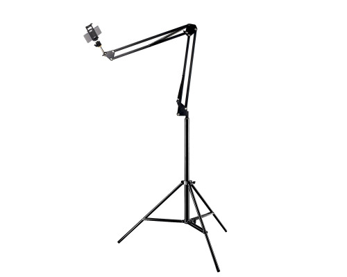 Напольная стойка пантограф JBNB-8359 с держателем на шарнире для телефона шириной 5,5-9 см и планшетов шириной 11-18 см