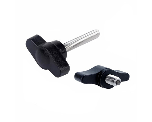 Крепежный винт барашек с резьбой М5 длиной резьбы 20 мм(M5x20) и отверстием для ключа, 2 шт