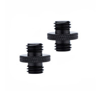 Металлический переходник, резьба (M) 3/8’’ - (M) 3/8’’, для фотоаксессуаров, черный, 2 шт