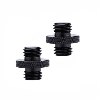 Металлический переходник, резьба (M) 3/8’’ - (M) 3/8’’, для фотоаксессуаров, черный, 2 шт