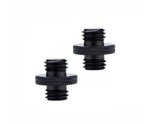 Металлический переходник, резьба (M) 3/8’’ - (M) 3/8’’, для фотоаксессуаров, черный, 2 шт