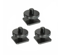 Адаптер для крепления в паз "холодный башмак" с резьбой 1/4, с одной гайкой, 3 шт