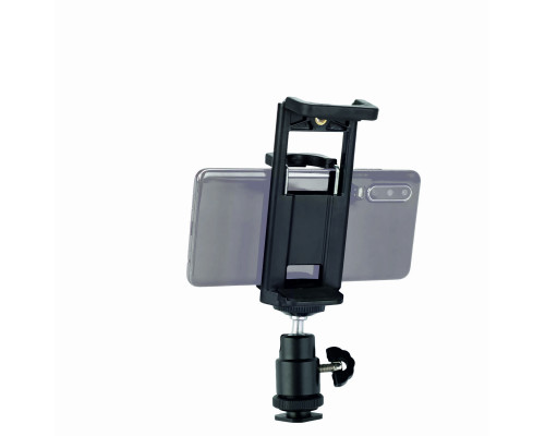 Универсальный двухсторонний зажим для телефона шириной 5,5-9 см и планшетов шириной 11-18 см на шарнире с креплением в паз 