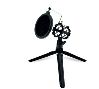 Настольная стойка трипод NKF-2 для микрофона с держателем паук диаметром 2-4 см  и поп-фильтром диаметром 10 см