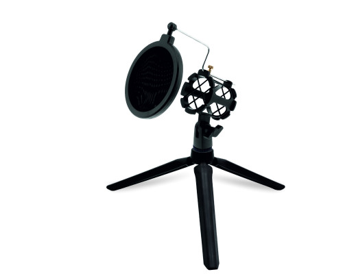 Настольная стойка трипод NKF-2 для микрофона с держателем паук диаметром 2-4 см  и поп-фильтром диаметром 10 см