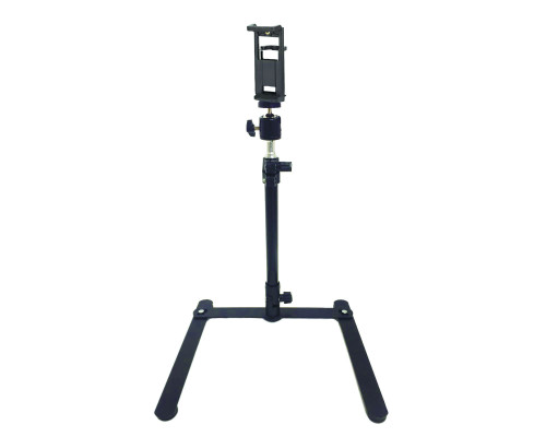 Универсальный двухсторонний зажим для телефона шириной 5,5-9 см и планшетов шириной 11-18 см на шарнире и настольном штативе