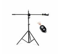 Напольная стойка штатив для съемки сверху JBH-G1B с держателем для телефона и кнопкой Bluetooth