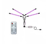 Фитолампа светодиодная, светильник для растений с креплением на штатив с резьбой 1/4’’, с пультом на проводе и пультом ДУ, 4 панели
