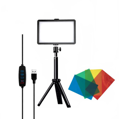 Портативная светодиодная LED панель с цветными фильтрами RAG-2, на настольной треноге с шарниром и телескопическим удлинителем