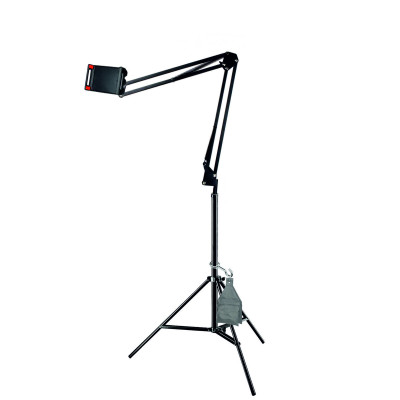 Напольная стойка пантограф JBNB-8353K с крючком для противовеса с держателем для телефона или планшета шириной до 18 см