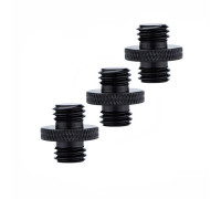 Металлический переходник с резьбой (M) 3/8’’ - (M) 3/8’’ для фотоаксессуаров, черный, 3 шт