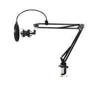 Настольная стойка пантограф ST-3595 для микрофона с металлическим пауком и поп-фильтром с максимальной нагрузкой до 1.6 кг