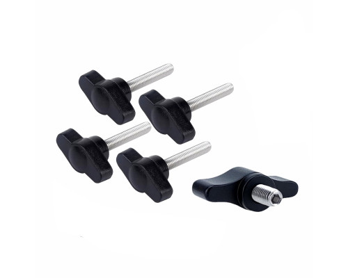 Крепежный винт барашек с резьбой М5, длиной резьбы 20 мм(M5x20) и отверстием для ключа, 5 шт