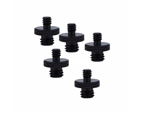 Металлический переходник с резьбы М10 (M) на резьбу 1/4(M), черный, 5 шт