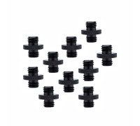 Металлический переходник с резьбой (M) 3/8’’ - (M) 3/8’’ для фотоаксессуаров, черный, 10 шт