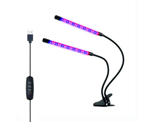 Фитолампа светодиодная для растений с регулируемым зажимом, 2 лампы