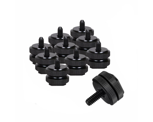 Переходник под крепление холодный башмак с резьбой 1/4'' и двумя гайками, 10 шт